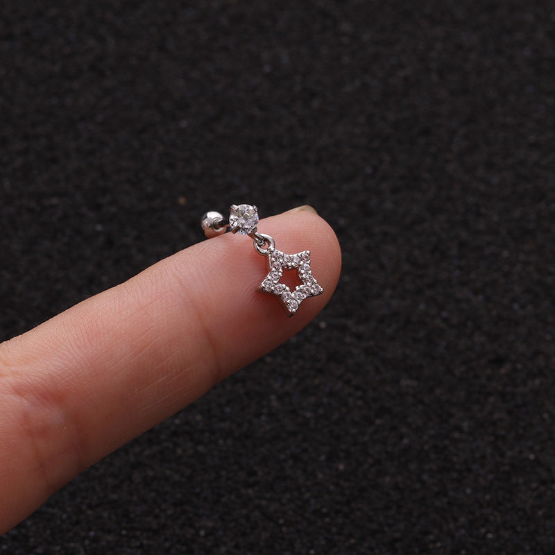 Stainless Steel Screw Ear Bone Piercing Stud Earrings