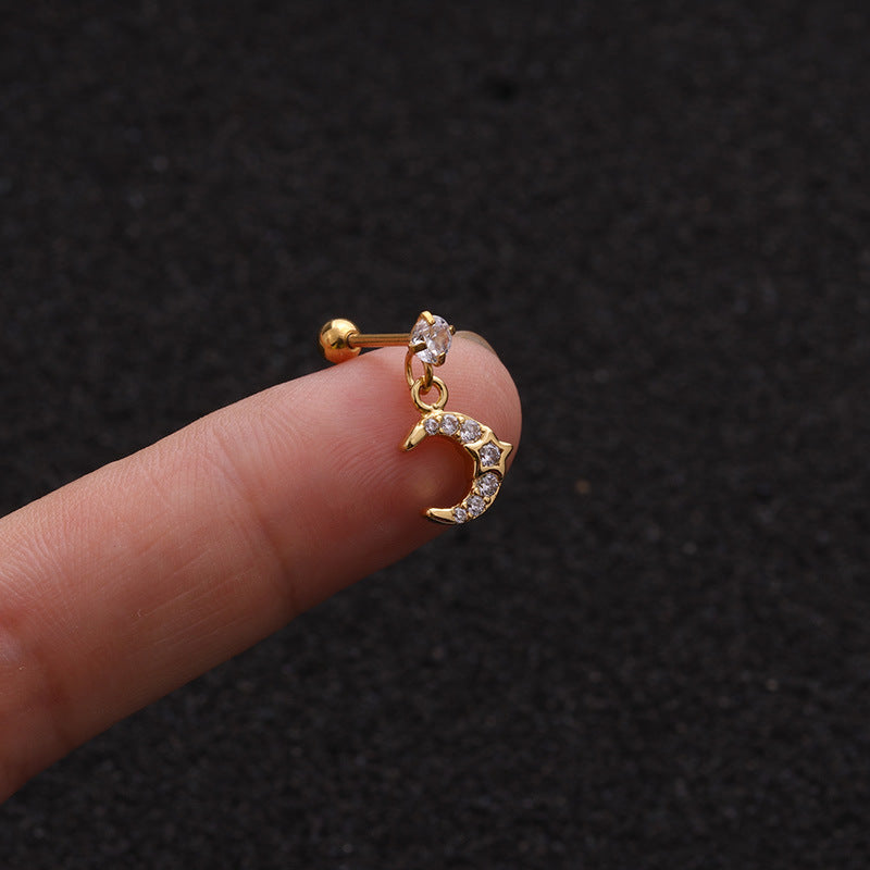 Stainless Steel Screw Ear Bone Piercing Stud Earrings