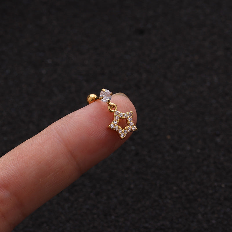 Stainless Steel Screw Ear Bone Piercing Stud Earrings