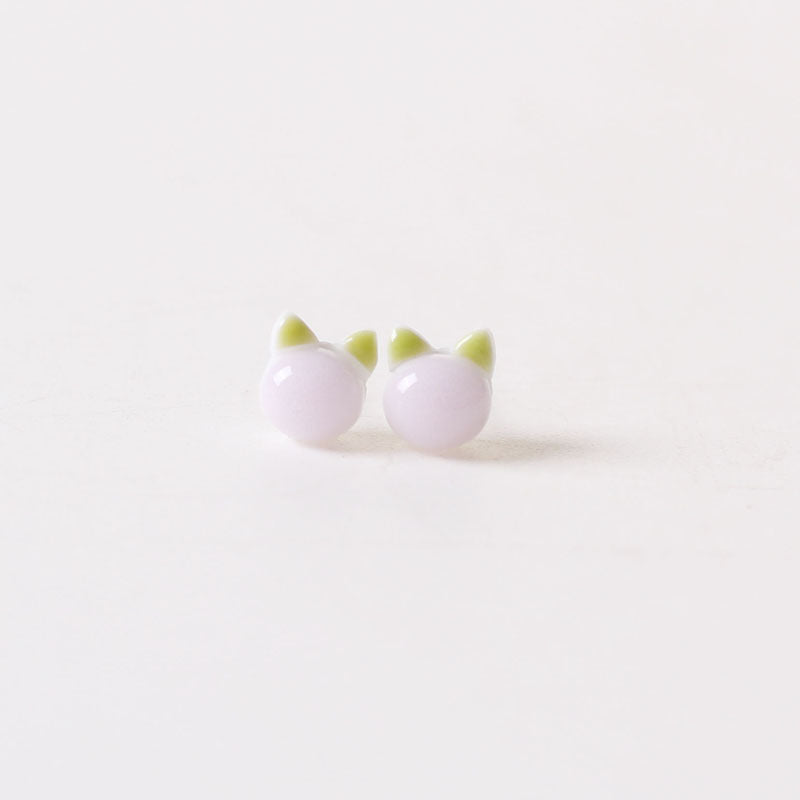 Ceramic Ear Sweet Design Cute Cat Earrings