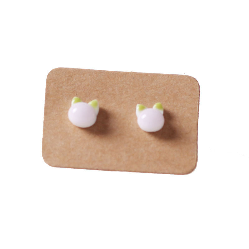 Ceramic Ear Sweet Design Cute Cat Earrings