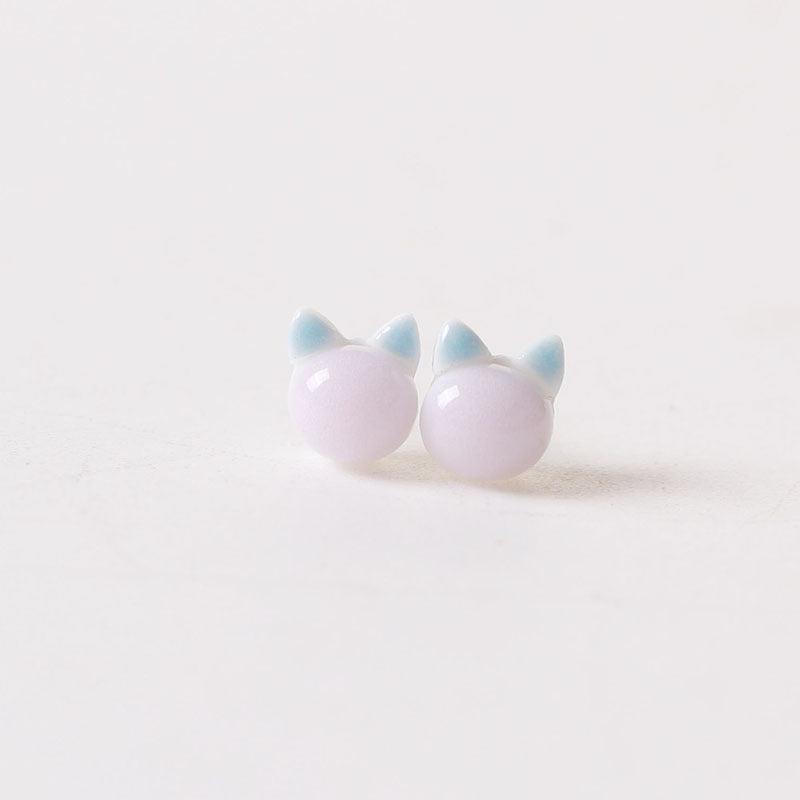 Ceramic Ear Sweet Design Cute Cat Earrings