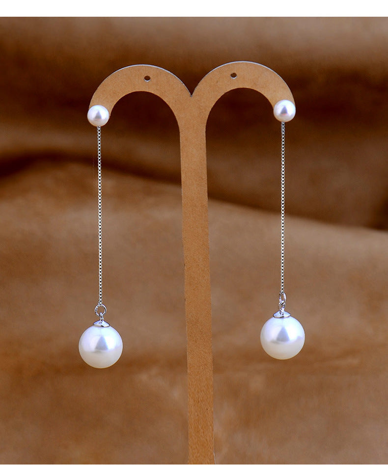 Sterling Sier Long Fringed Pearl Beautiful Earrings