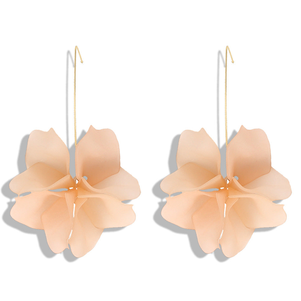 Fashion Creative Petal Eardrops Female Peach Heart Earrings