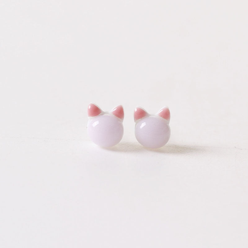 Ceramic Ear Sweet Design Cute Cat Earrings