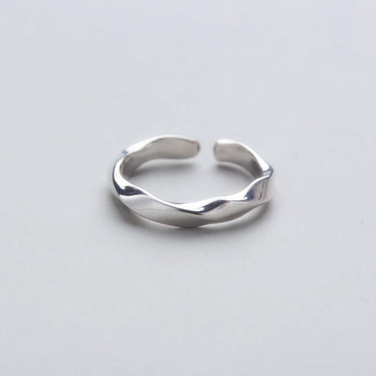 Personality Twisted Wave Female Korean Simple Glossy Twist Open Rings