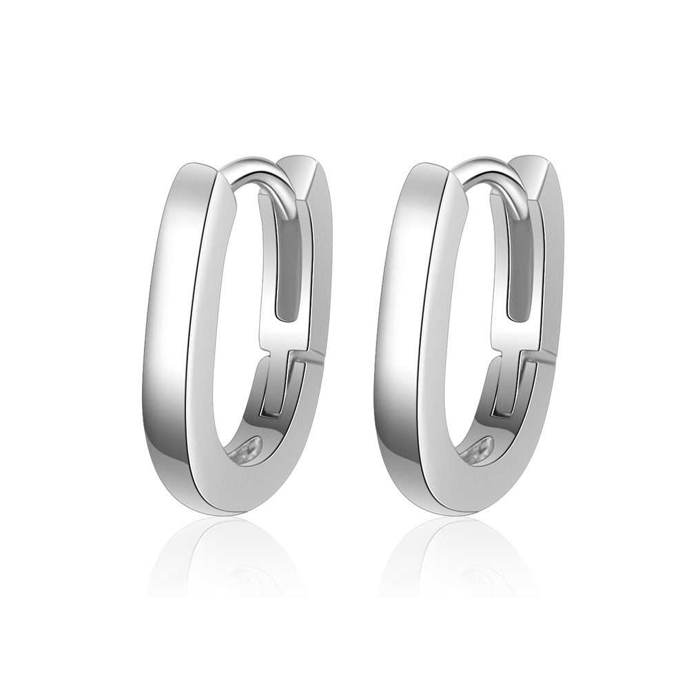 Women's Clip Korean Fashion Geometry Pattern Oval Simple Temperament Ear Buckle
