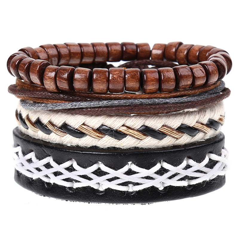 Combination Suit Leather Wrist String Popular Bracelets