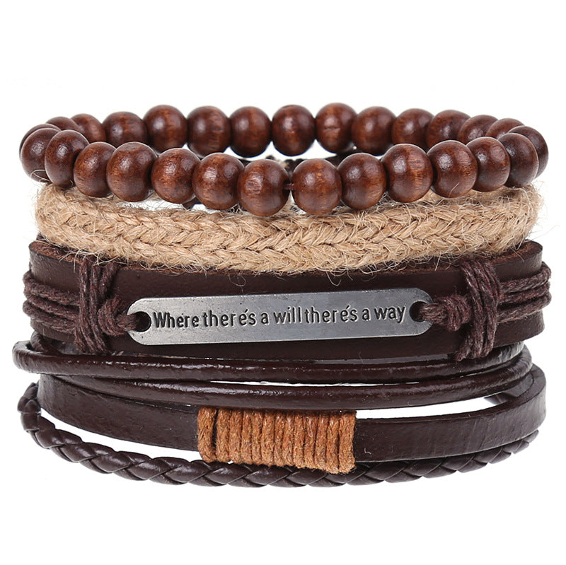 Combination Suit Leather Wrist String Popular Bracelets