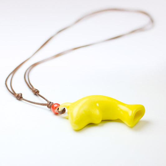 Dolphin Cute Cartoon Porcelain Whistle Blowing Necklaces