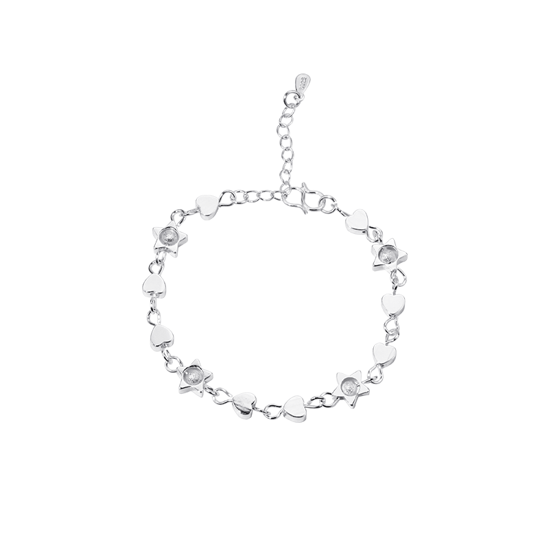 Women's Love Star Small Beads Sier Korean Fashion Five-pointed Bracelet