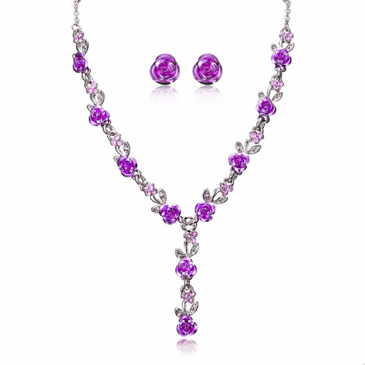 Bride Elegant Rose Alloy Formal Dress Necklaces