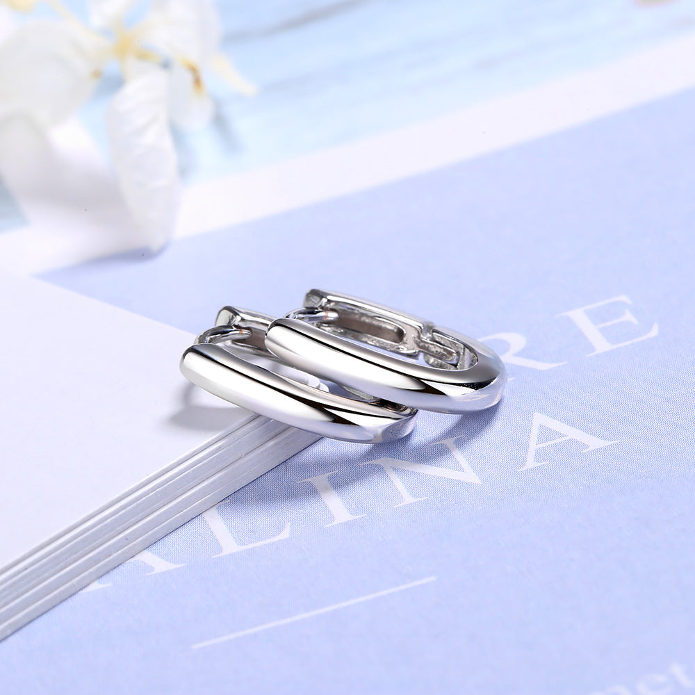 Women's Clip Korean Fashion Geometry Pattern Oval Simple Temperament Ear Buckle