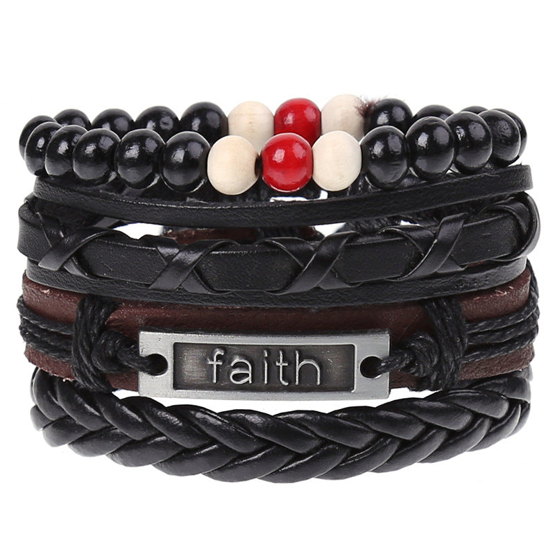 Combination Suit Leather Wrist String Popular Bracelets