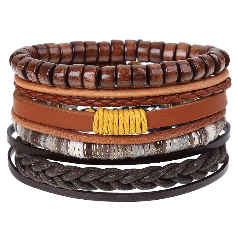 Combination Suit Leather Wrist String Popular Bracelets