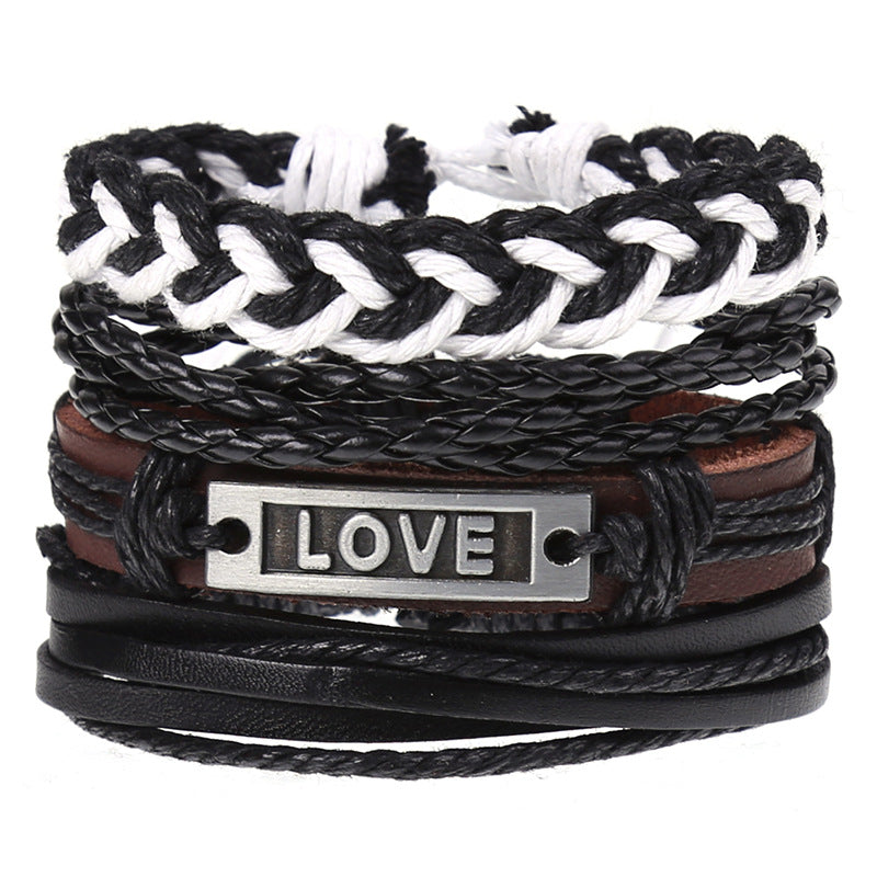 Combination Suit Leather Wrist String Popular Bracelets