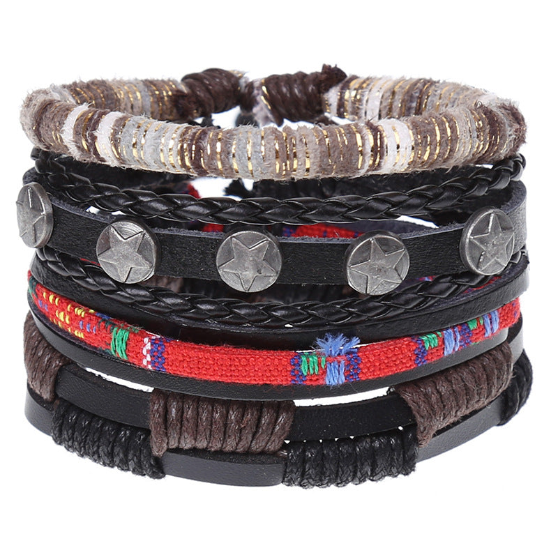 Combination Suit Leather Wrist String Popular Bracelets