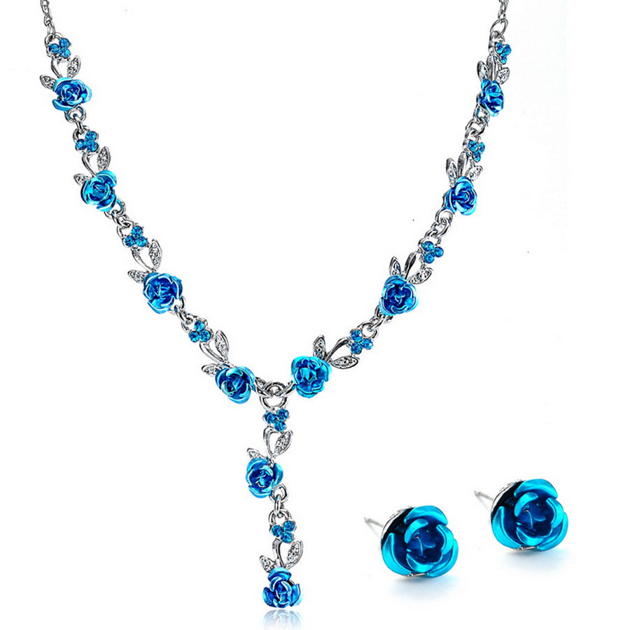 Bride Elegant Rose Alloy Formal Dress Necklaces