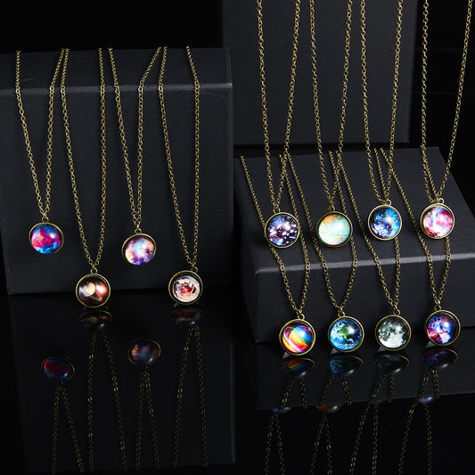 Personality Galaxy Nebula Universe Luminous Double-sided Necklaces