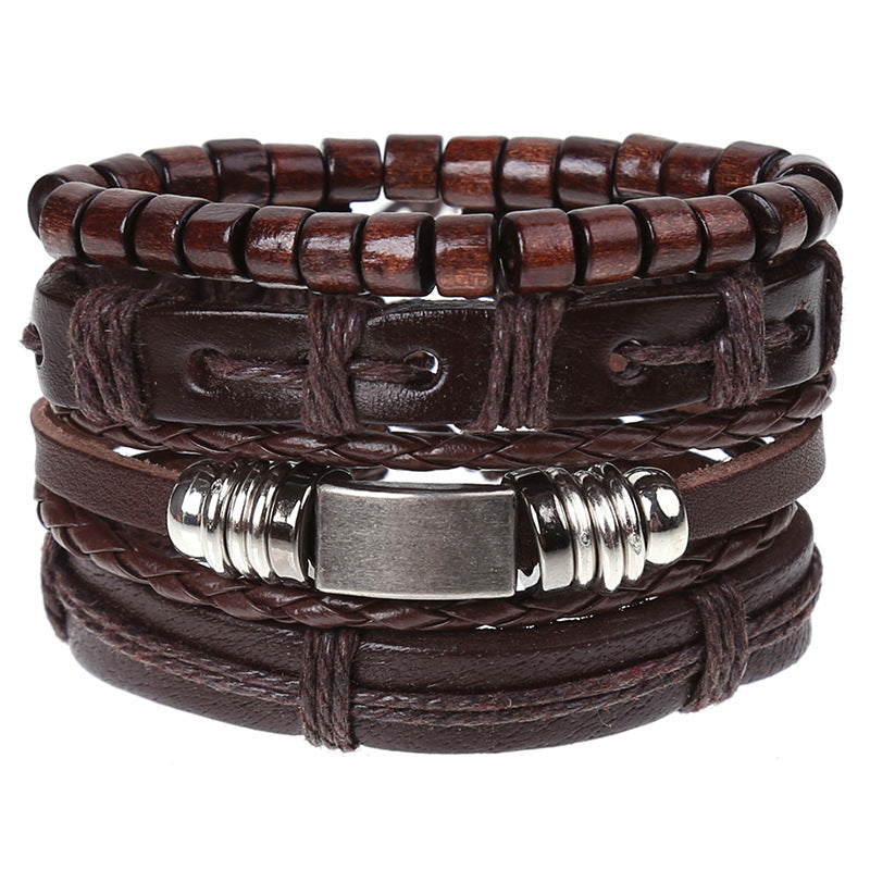 Combination Suit Leather Wrist String Popular Bracelets