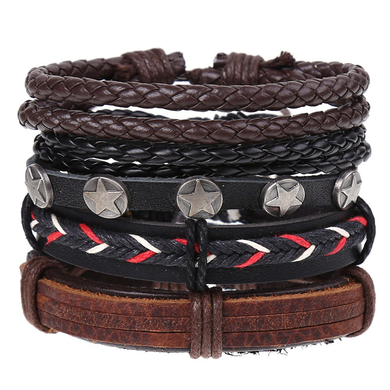 Combination Suit Leather Wrist String Popular Bracelets