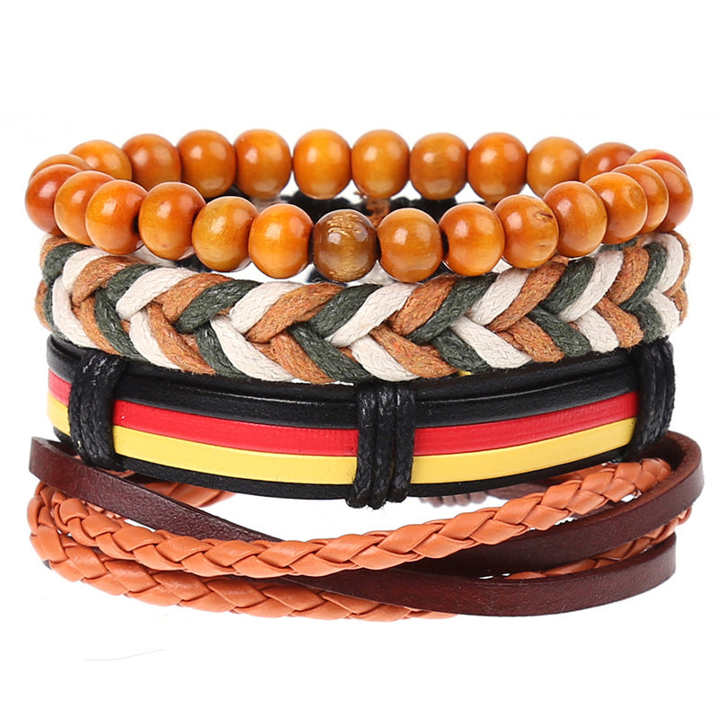 Combination Suit Leather Wrist String Popular Bracelets