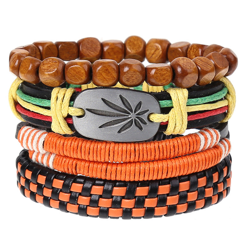Combination Suit Leather Wrist String Popular Bracelets