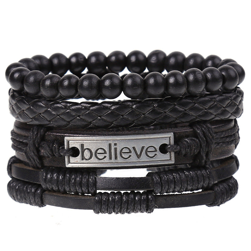 Combination Suit Leather Wrist String Popular Bracelets