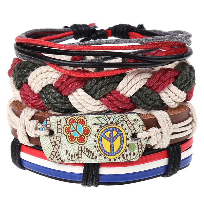 Combination Suit Leather Wrist String Popular Bracelets