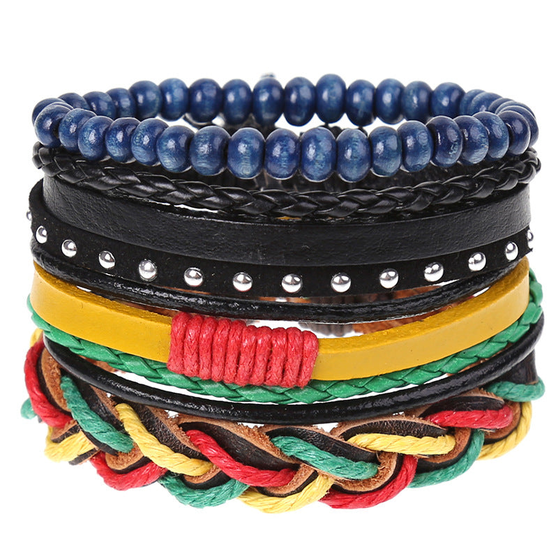 Combination Suit Leather Wrist String Popular Bracelets