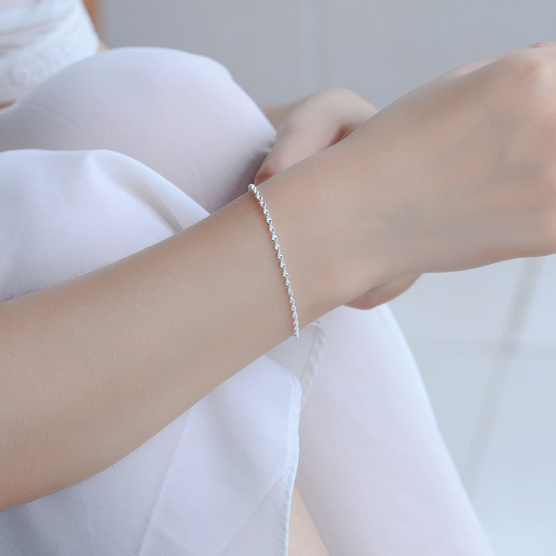 Women's Sier Wave Water Pattern Simple Fresh Anklets