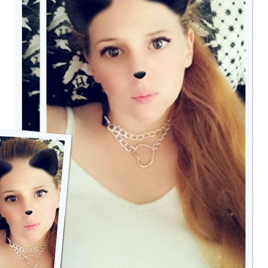 Heart Shaped Chain Neckband Fashion Leather Necklaces