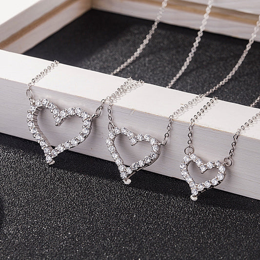 Korean Style Love Fashion Peach Heart Clavicle Necklaces