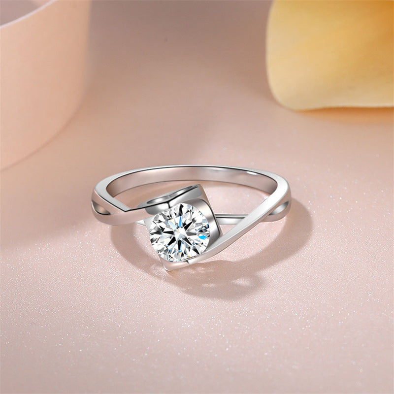 Women's Karat Angel Kiss Imitation Diamond Zircon Moissanite Twisted Arm Rings