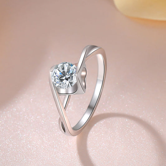 Women's Karat Angel Kiss Imitation Diamond Zircon Moissanite Twisted Arm Rings