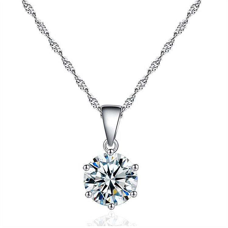 Single Diamond Sier Simple Ornament Large Pendants