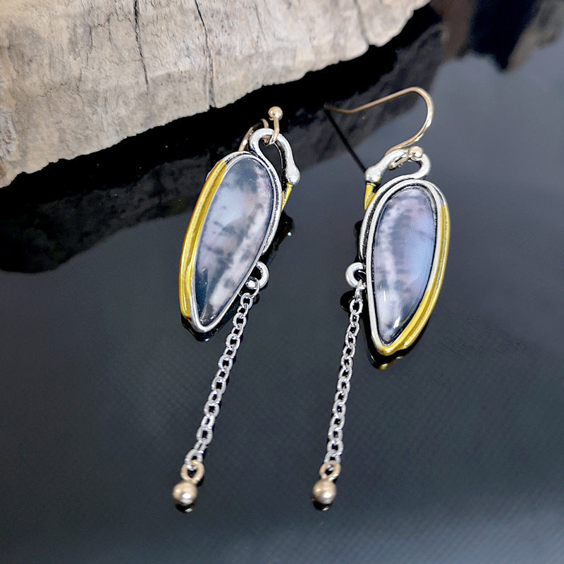 Paris Fashionable Elegant Ross Little Swan Luxury Ancient Sier-plated Gold Earrings