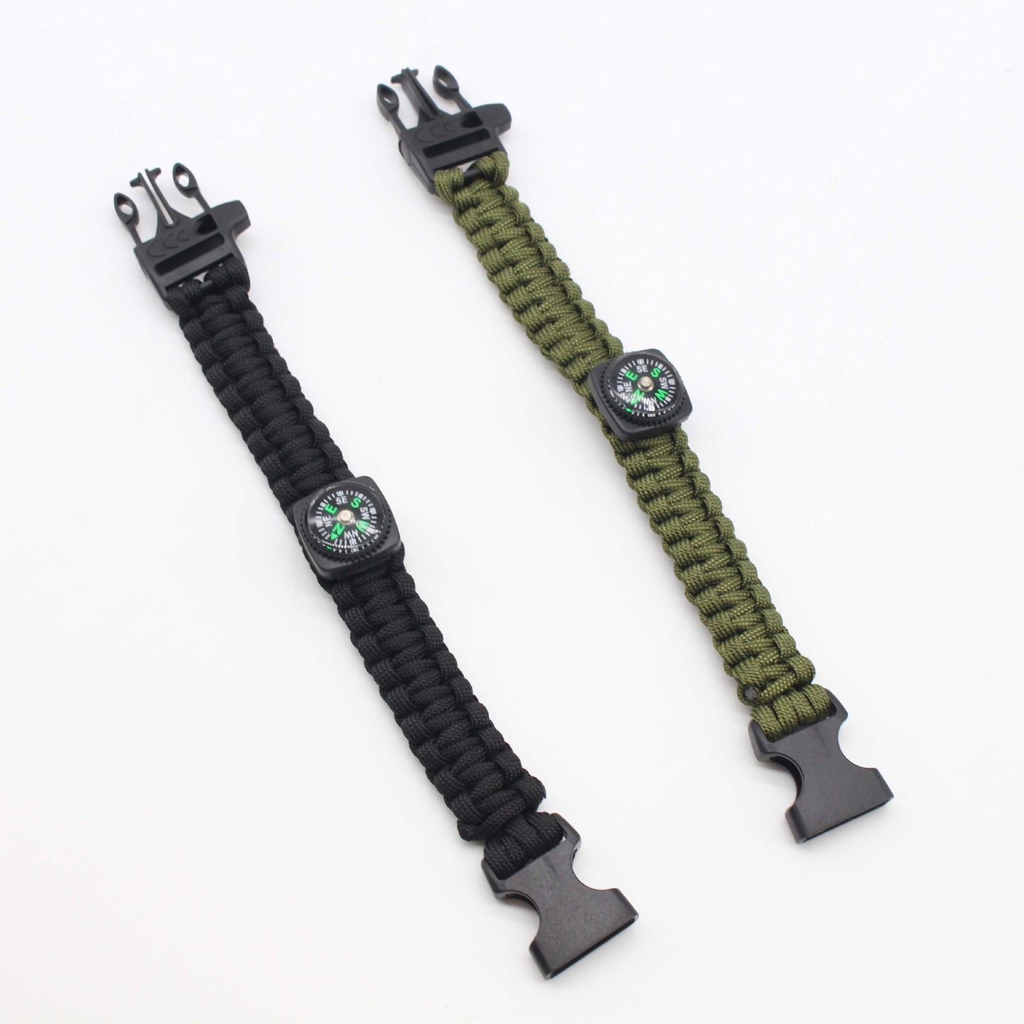 Whistle Compass Survival Outdoor Braided Rope Bracelets