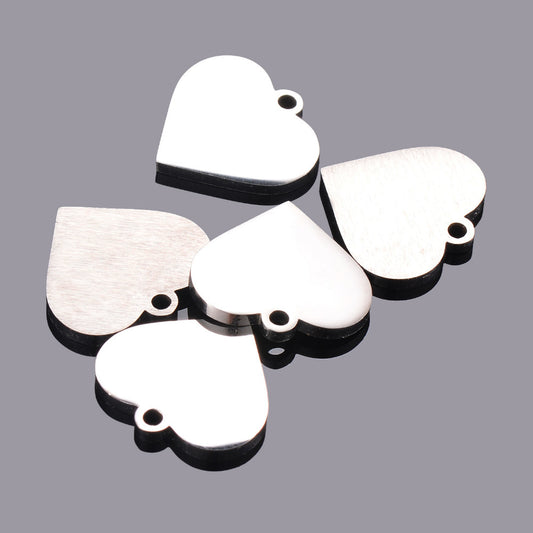 Steel Cut Heart-shaped Peach Heart Tag Pendants