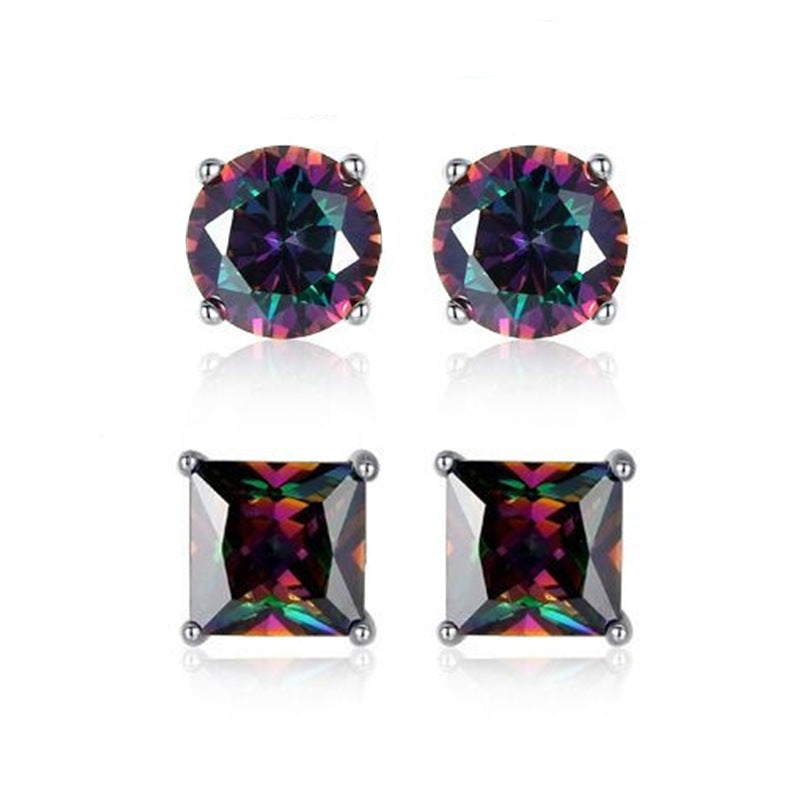 Women's & Men's Square Round Colorful Fashion Creative Style Rings