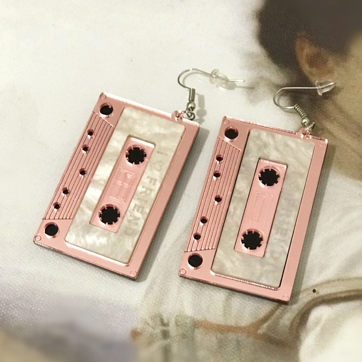 Trendy Female Temperament Stereo Tape Trend Simple Valentine's Earrings