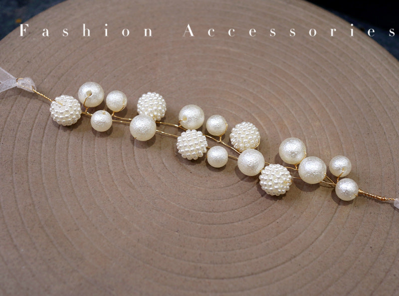 Wrist Flower White Pearl Handed Wedding Gift Sisters Group Event Bracelet