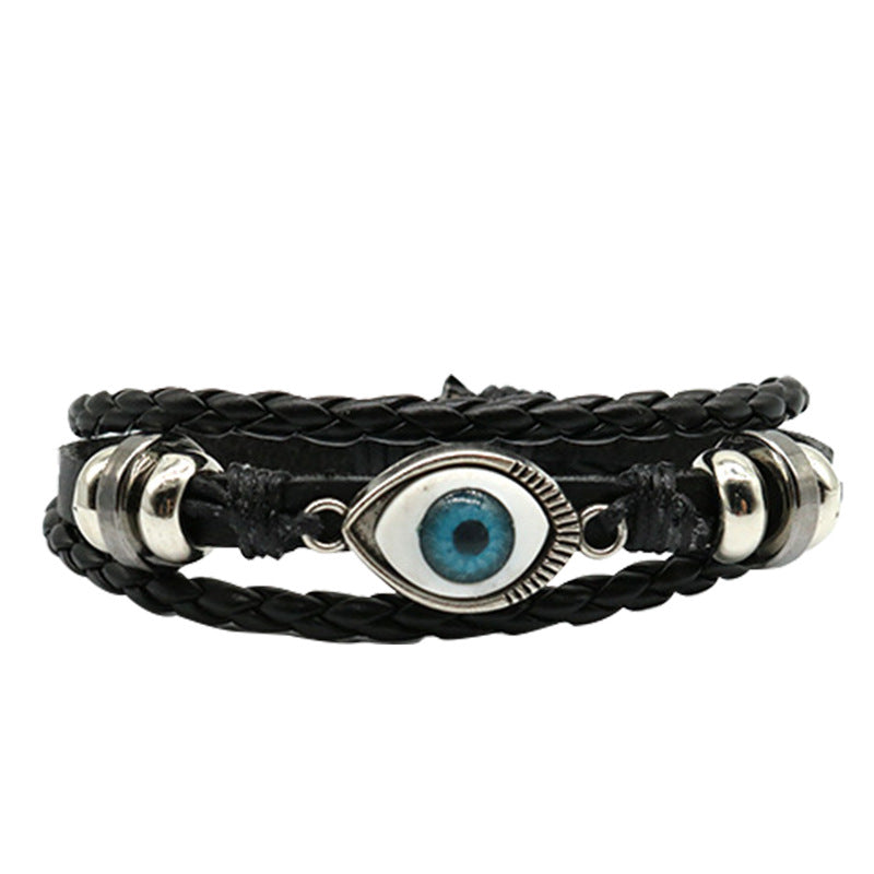 Evil Costume Feather Ghost Head Leather Bracelets