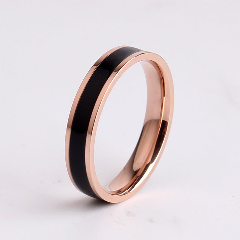 Fashion Personality Black White Epoxy Cold Wind Index Finger Female Ring
