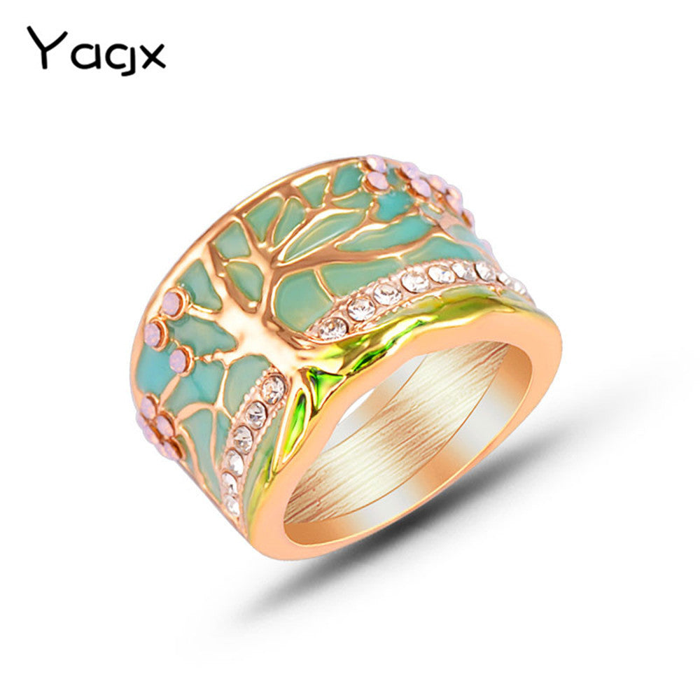 Women's Epoxy Fashion Retro Color Matching Lucky Rings