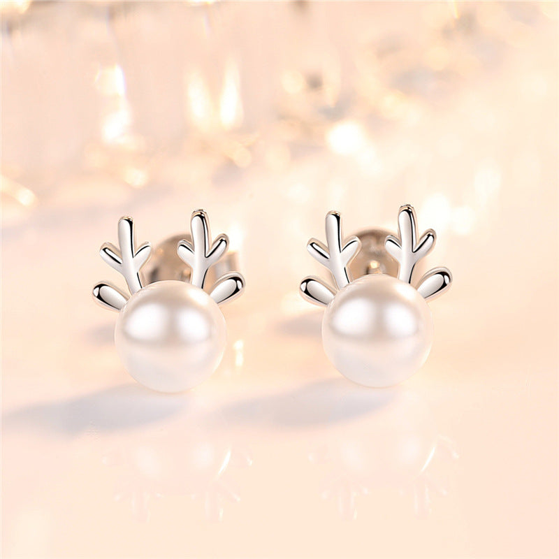 Girly Temperamental Jungle Deer Christmas Ornament Earrings