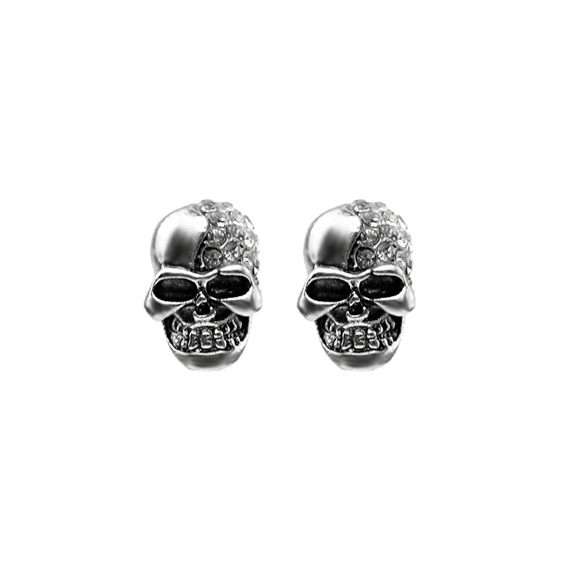 Women's & Men's Diamond Glossy Skull Halloween Fashion Trendy Earrings