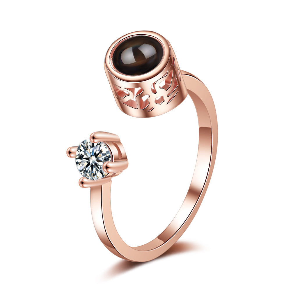 Language Love You Korean Diamond Projection Rings