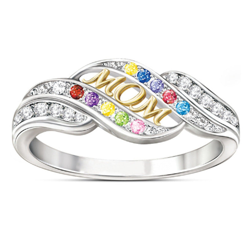 Women's Gold Plating Two-tone Creative Heart-shaped Cross Rings