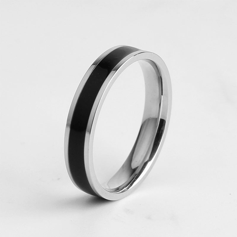 Fashion Personality Black White Epoxy Cold Wind Index Finger Female Ring